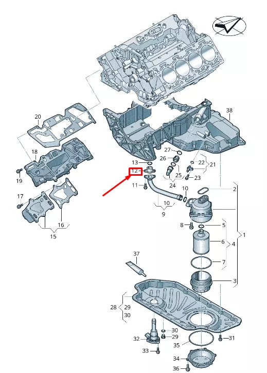 NEW AUDI A8 4N ENGINE OIL PIPE CONNECTION PIECE 057115678B