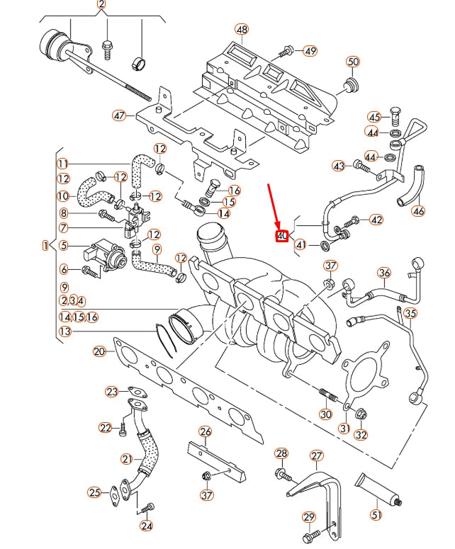 NEW AUDI Q3 8U TURBOCHARGER FEED OIL PIPE 06J145778H ORIGINAL
