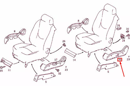 NEW MB ML W163 FRONT SEAT RIGHT TOP OUTSIDE COVER A16391952207211