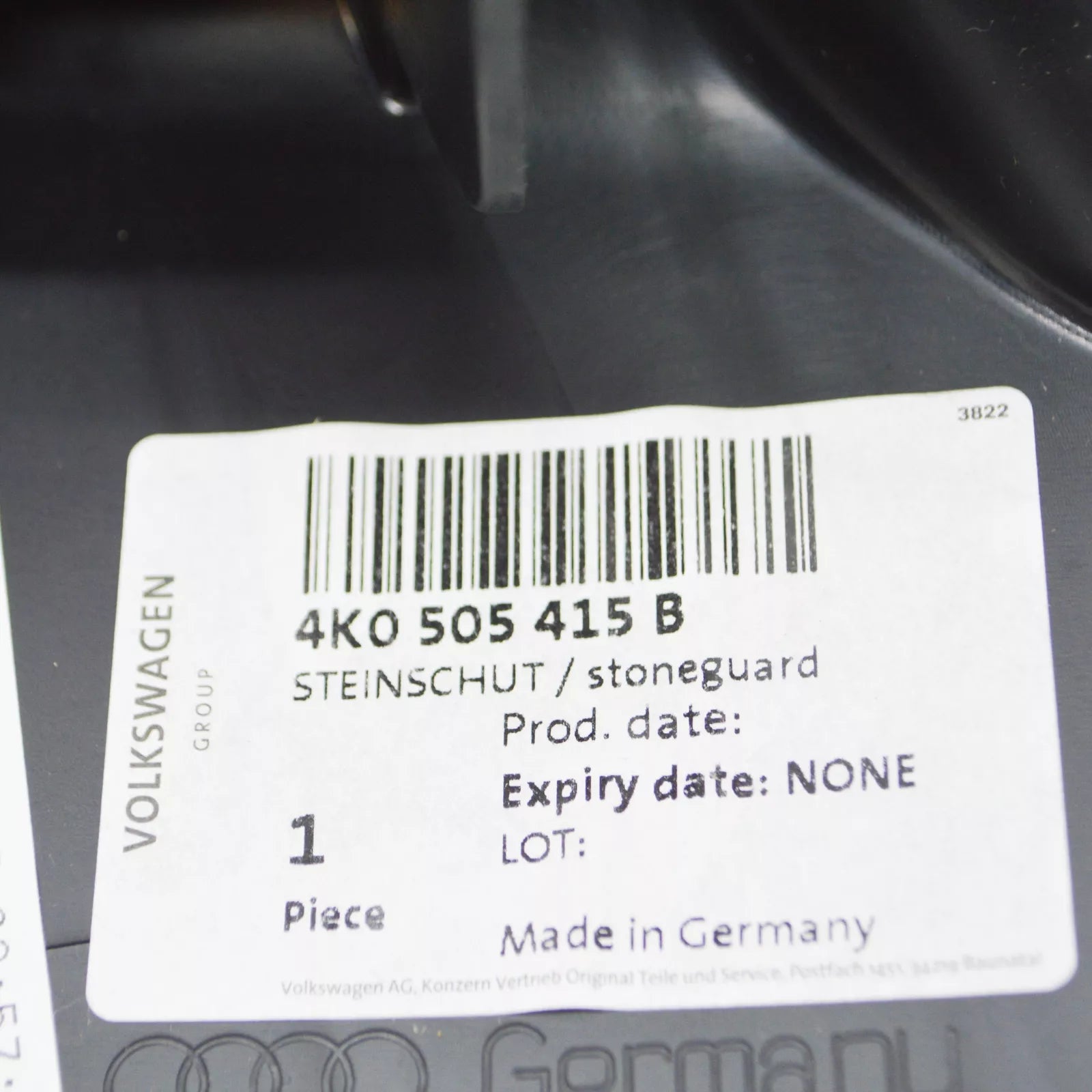 NEW AUDI A6 C8 REAR LEFT STONE CHIP GUARD 4K0505415B ORIGINAL