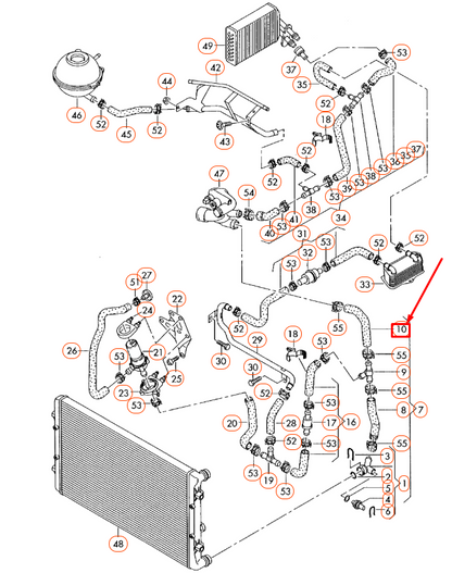 NEW AUDI A3 8P ENGINE COOLANT HOSE 1K0121051N ORIGINAL