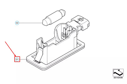 NEW BMW X5 E70 LICENSE PLATE LIGHT 63267184193 7184193 ORIGINAL