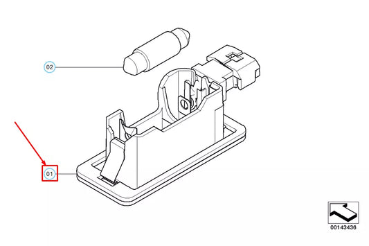 NEW BMW X5 E70 LICENSE PLATE LIGHT 63267184193 7184193 ORIGINAL