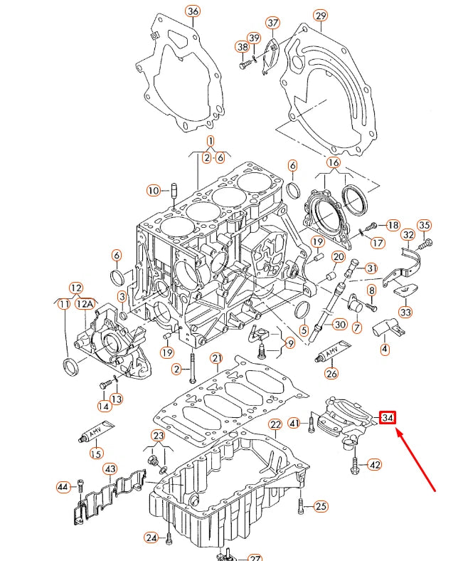NEW AUDI A1 8X OIL PAN SURGE LOCK 06D103623D