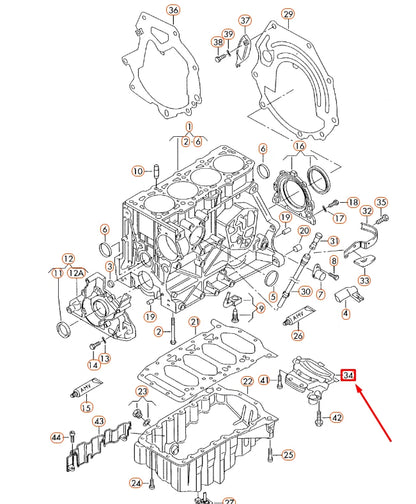 NEW AUDI A1 8X OIL PAN SURGE LOCK 06D103623D