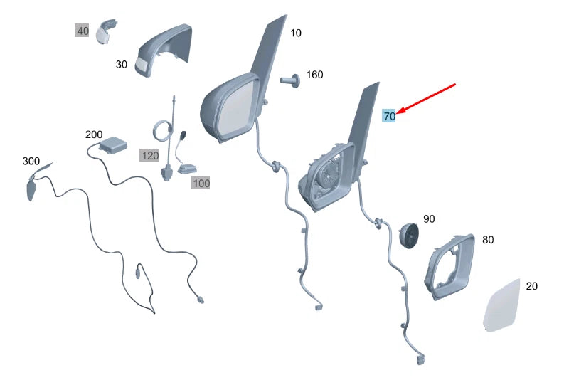NEW MERCEDES-BENZ VITO W447 FRONT LEFT SIDE DOOR MIRROR A4478114400 ORIGINAL