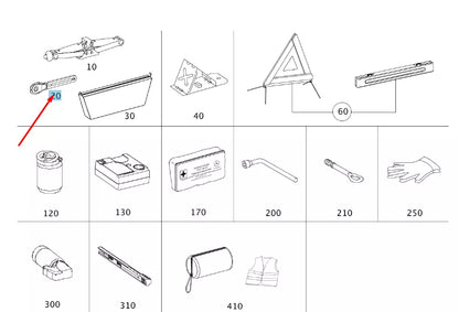 NEW MERCEDES-BENZ CLA C117 LIFTING JACK KEY A4145810049 ORIGINAL