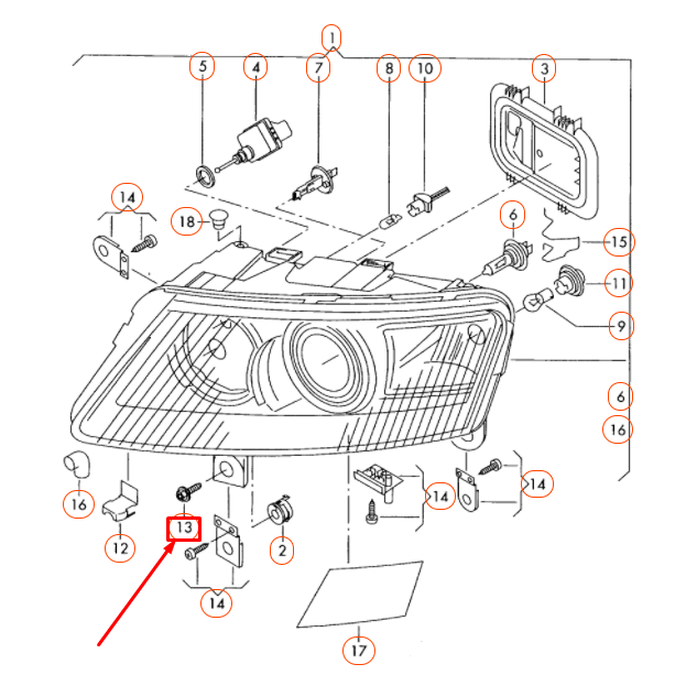 new audi a6 c6 headlight hexagon socket head bolt wht000372 original