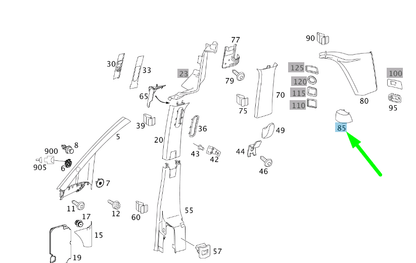 NEW MERCEDES-BENZ VITO W639 RIGHT D-PILLAR COVER TRIM A63963100088J12 ORIGINAL