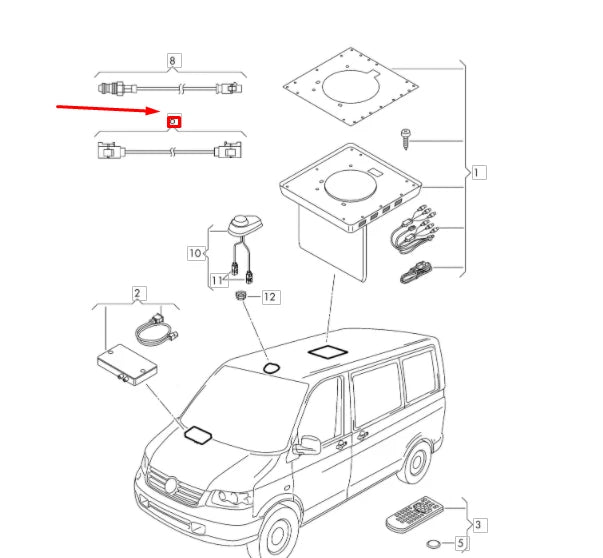 NEW VOLKSWAGEN TRANSPORTER T5 AERIAL CONNECTION LINE 000098656 ORIGINAL