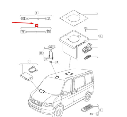 NEW VOLKSWAGEN TRANSPORTER T5 AERIAL CONNECTION LINE 000098656 ORIGINAL
