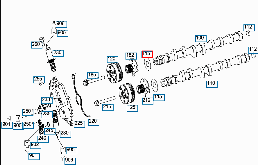 NEW MB C W204 CAMSHAFT WASHER A1560510275 ORIGINAL