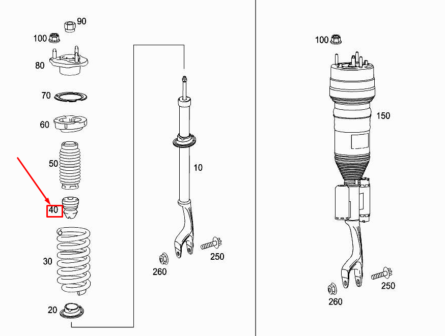 new mercedes-benz glc x253 front shock absorber buffer stop a2533210006 original