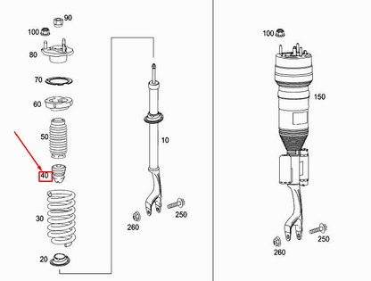 new mercedes-benz glc x253 front shock absorber buffer stop a2533210006 original