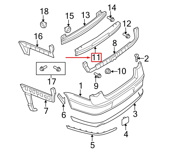 NEW VW PASSAT B6 3C REAR BUMPER IMPACT ABSORBER 3C5807252 ORIGINAL