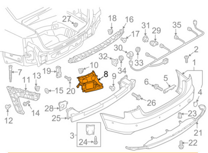 new audi a6 c7 rear left upper bumper bracket 4g5807393a original