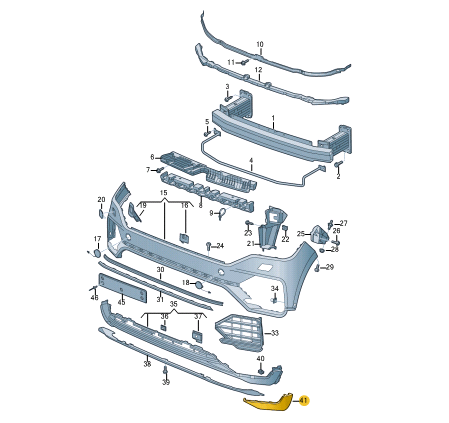 new volkswagen touareg cr front left bumper molding 760807489agru original