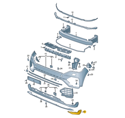 new volkswagen touareg cr front left bumper molding 760807489agru original