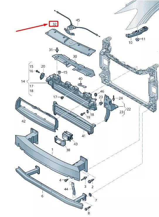NEW AUDI E-TRON GEN UPPER RADIATOR SUPPORT ACCESS COVER 4KE8070819B9