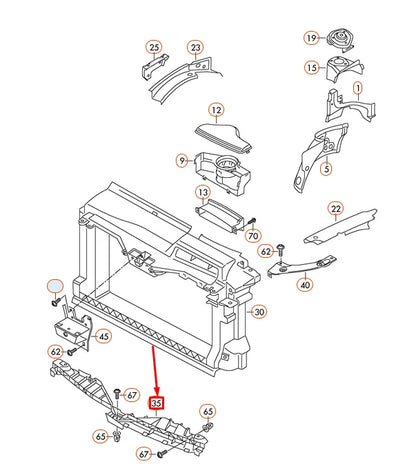 NEW VOLKSWAGEN SCIROCCO MK3 SUPPORT ELEMENT FRONT CENTER 1K8805813