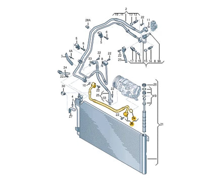 NEW VW TRANSPORTER V T5 A/C AIR CON REFRIGERANT HOSE LOWER 7E0820744C ORIGINAL