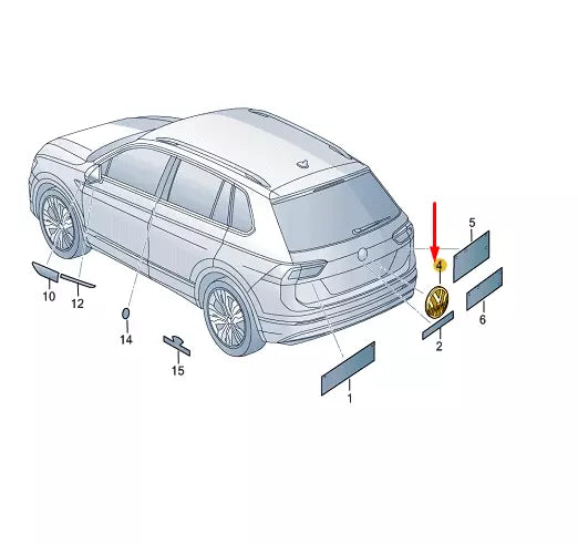 NEW VW TIGUAN AD MK2 REAR EMBLEM BADGE 5NA853630CDPJ