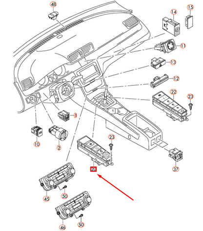 NEW VW CC PARKING BRAKE SWITCH PANEL LHD 3AB927137WHS ORIGINAL