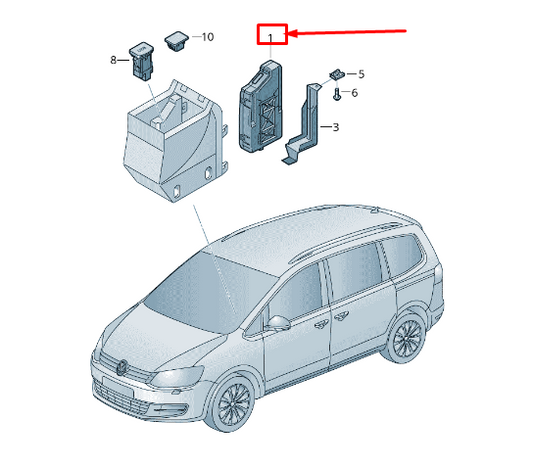 NEW VW SHARAN 7N USB AND AUX-IN SOCKET HOUSING 1Q0035346A ORIGINAL