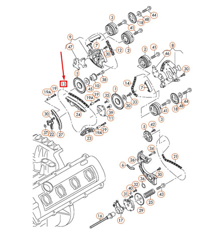 NEW AUDI A6 C6 UPPER CENTRE CAMSHAFT TIMING CHAIN 06E109465AM