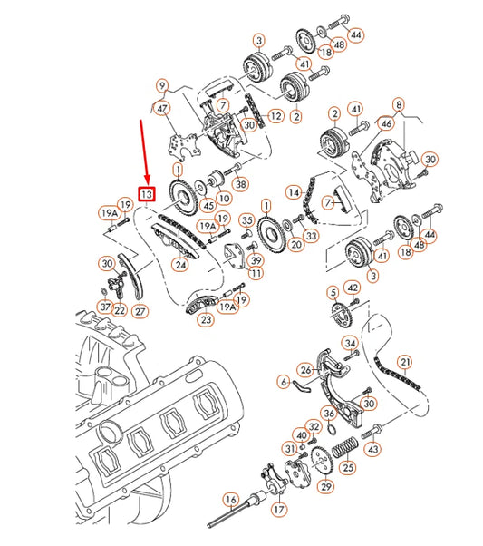NEW AUDI A6 C6 UPPER CENTRE CAMSHAFT TIMING CHAIN 06E109465AM