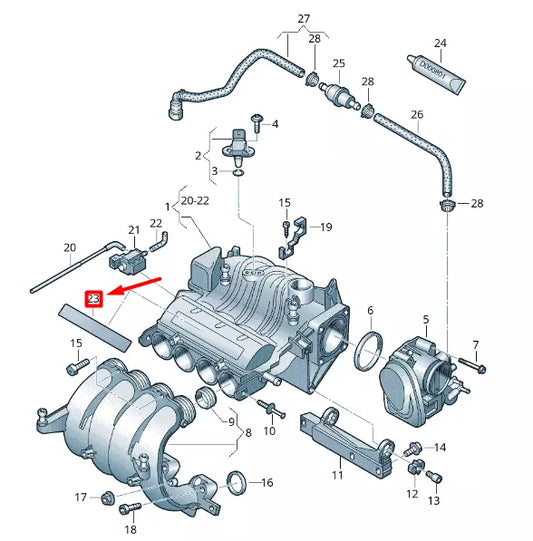 NEW VW CADDY 2K MK3 INTAKE MANIFOLD MANUFACTURER'S BADGE 06A103932P