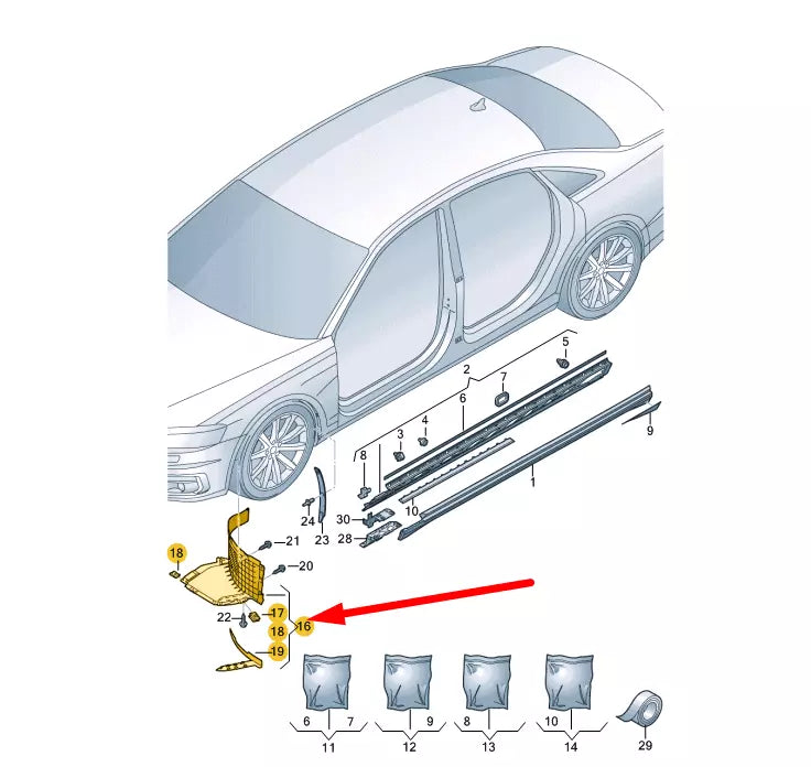 NEW AUDI A8 D5 FRONT LEFT WHEEL SPOILER HOUSING FRONT LINER 4N0853887H ORIGINAL