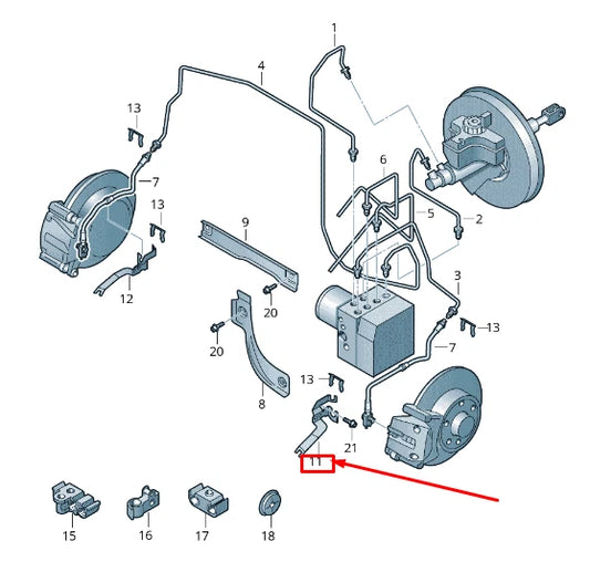 NEW VW SHARAN 7N FRONT RIGHT BRAKE HOSE RETAINER 5N0611842A