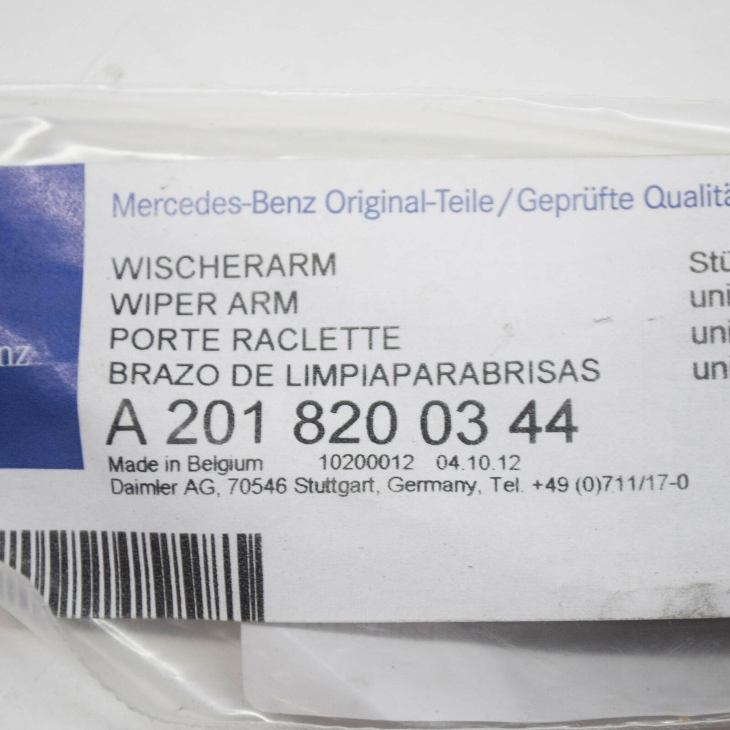 NEW MERCEDES-BENZ 190 W201 LEFT HEADLIGHT WIPER ARM A2018200344 ORIGINAL