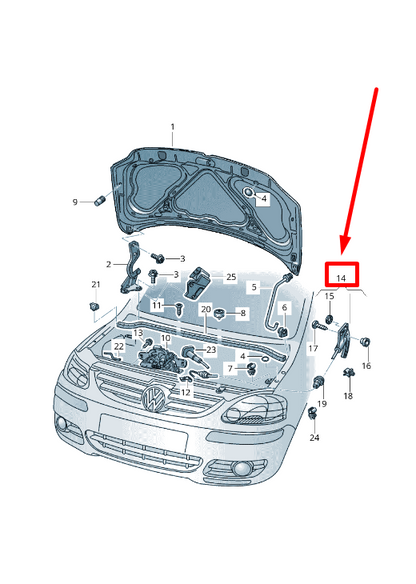 NEW VW FOX 5Z BONNET LOCK CABLE RHD 5Z2823531 ORIGINAL