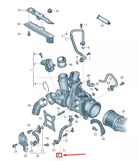 NEW VW BEETLE 5C TURBOCHARGER OIL LINE 06K145735L ORIGINAL
