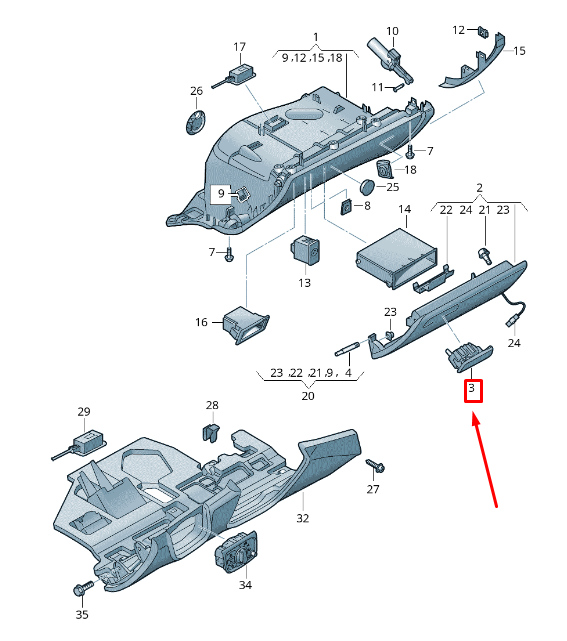 new audi a8 4h glove box handle lhd 4h1857149a bh9 4h1857149abh9 original