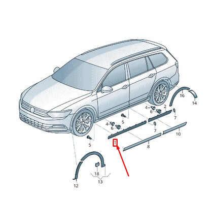 NEW VW PASSAT B8 3G FRONT RIGHT DOOR MOLDING 3G0853268GRU ORIGINAL