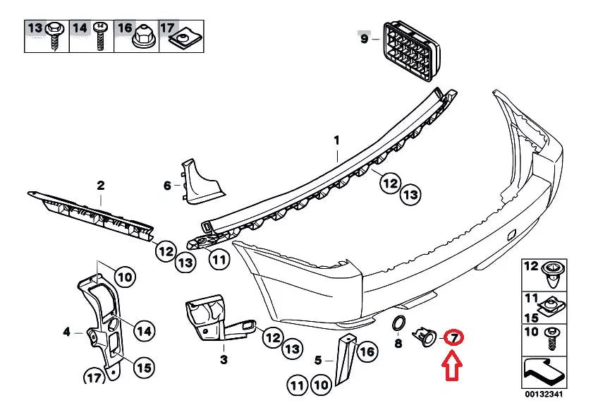 NEW BMW X3 E83 REAR RIGHT PARKING AID REVERSE SENSOR HOUSING 51113402840