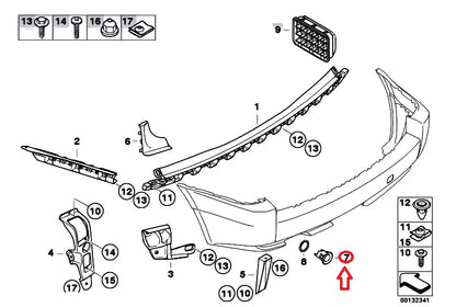 NEW BMW X3 E83 REAR RIGHT PARKING AID REVERSE SENSOR HOUSING 51113402840