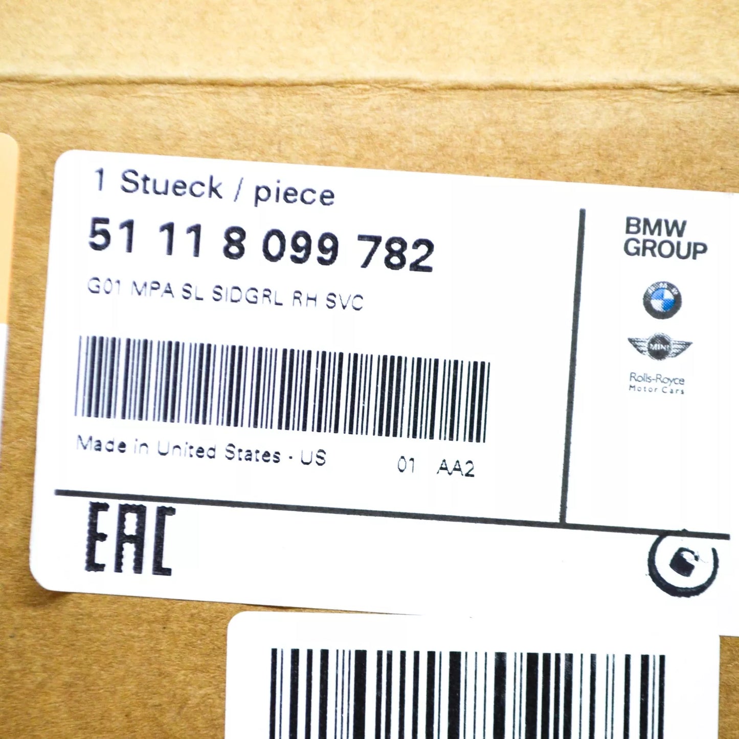 NEW BMW X3 G01 F97 FRONT BUMOER RIGHT GRILL 8099782 51118099782 ORIGINAL