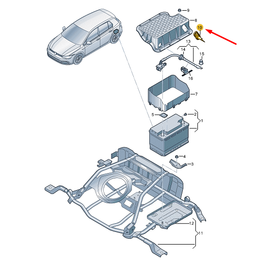 new cupra formentor battery cover grommet 7p0971841g original