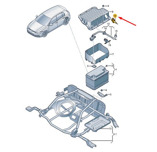 new cupra formentor battery cover grommet 7p0971841g original