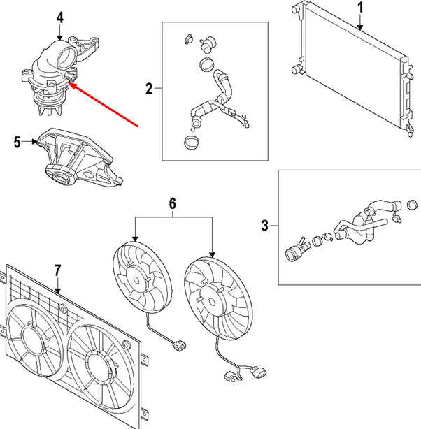 NEW AUDI Q7 4L COOLANT THERMOSTAT 06E121111AL 3.0 PETROL