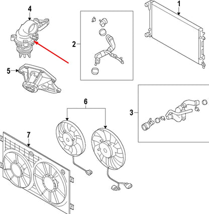 NEW AUDI Q7 4L COOLANT THERMOSTAT 06E121111AL 3.0 PETROL