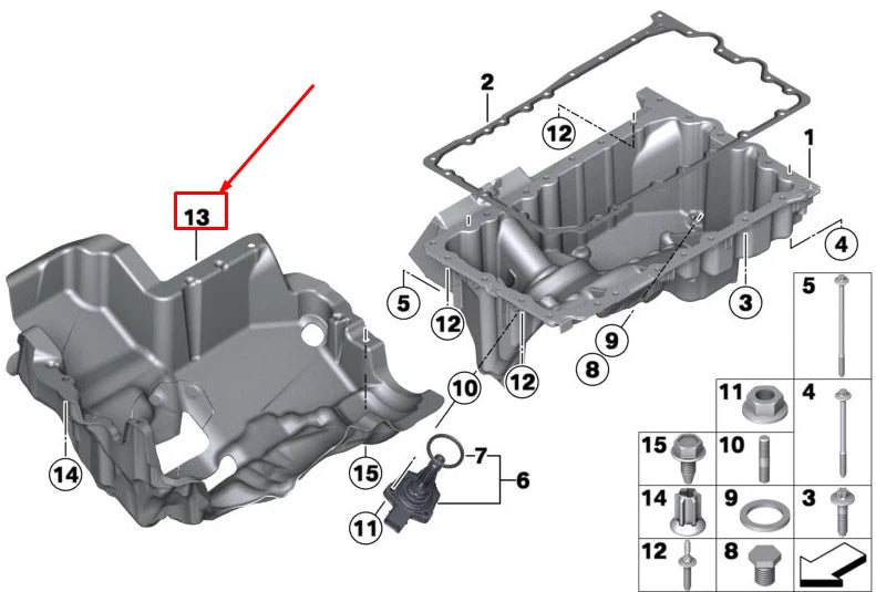 NEW BMW X4 F26 ENGINE OIL PAN SOUND INSULATION 11147639446 ORIGINAL