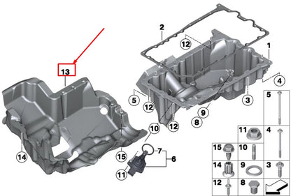 NEW BMW X4 F26 ENGINE OIL PAN SOUND INSULATION 11147639446 ORIGINAL