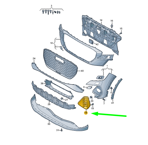 NEW AUDI Q4 E-TRON FRONT RIGHT AIR GUIDE GRILLE 89A8076829B9 ORIGINAL