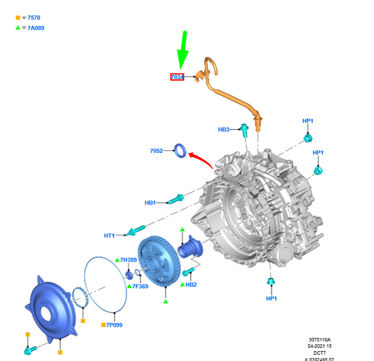 new ford puma transmission vent assy 2476150 m1bp-7034-ac original
