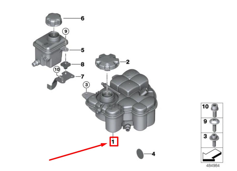 NEW BMW M8 GRAN COUPE G16 F93 EXPANSION TANK 17137889450 ORIGINAL